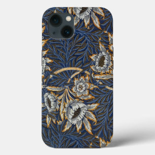 Funda Para iPhone 13 Tulipán de sauce patrón azul floral de William Mor