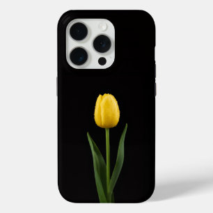 Funda Para iPhone 15 Pro Tulipán Dorado Negro 4 Luxe iPhone 15 Pro Mate