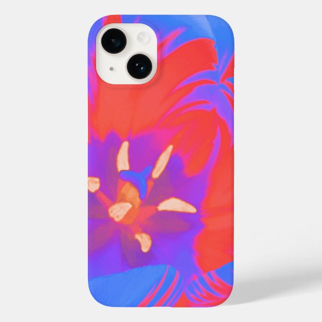 Funda De Case-Mate Para iPhone Tulipán fluorescente (Reverso )
