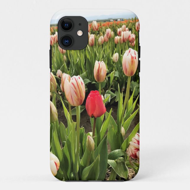 Funda De Case-Mate Para iPhone Tulipán rosa resaltando (Reverso)