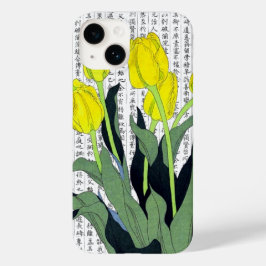 Funda Para iPhone 14 De Case-Mate Tulipanes amarillos asiáticos en fondo kanji