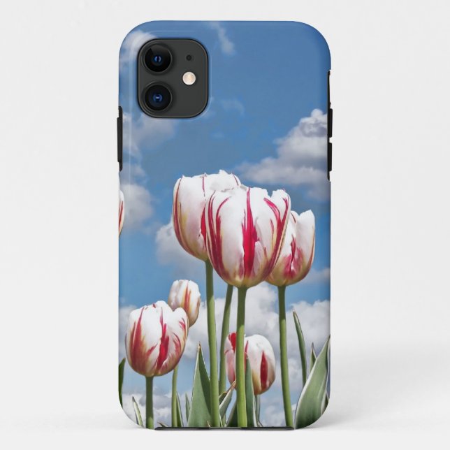 Funda De Case-Mate Para iPhone Tulipanes de primavera (Reverso)