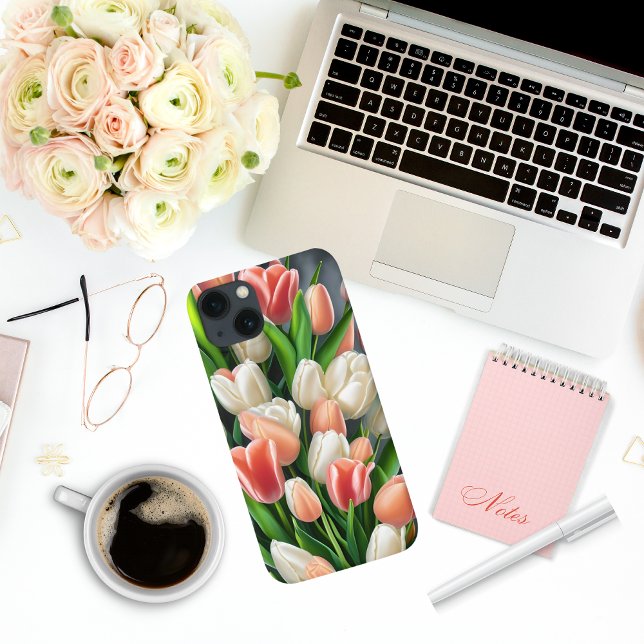 Funda De Case-Mate Para iPhone Tulipanes florales rosados (Subido por el creador)