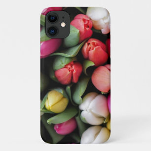 Funda Para iPhone 11 Tulipanes Flores Coloridas Primavera de Pascua