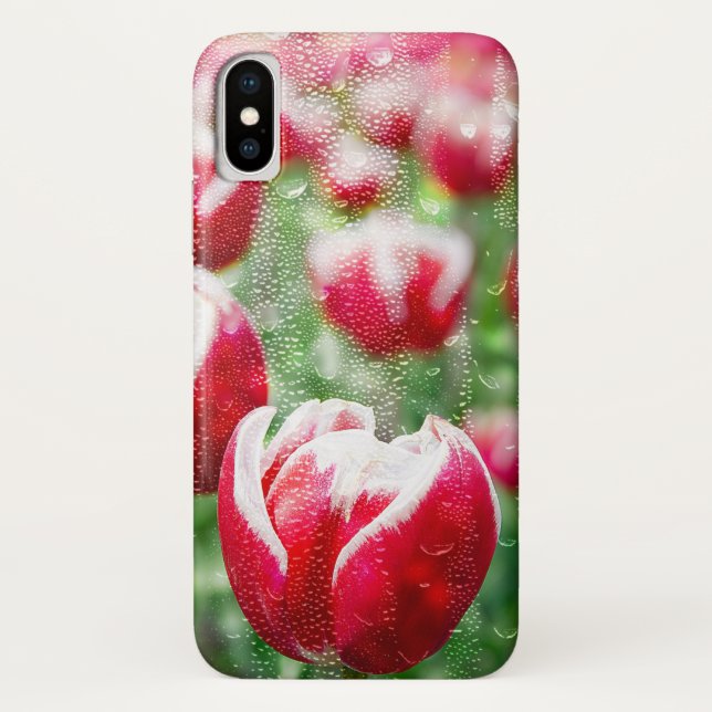 Funda De Case-Mate Para iPhone tulipanes holandeses rojos (Reverso)