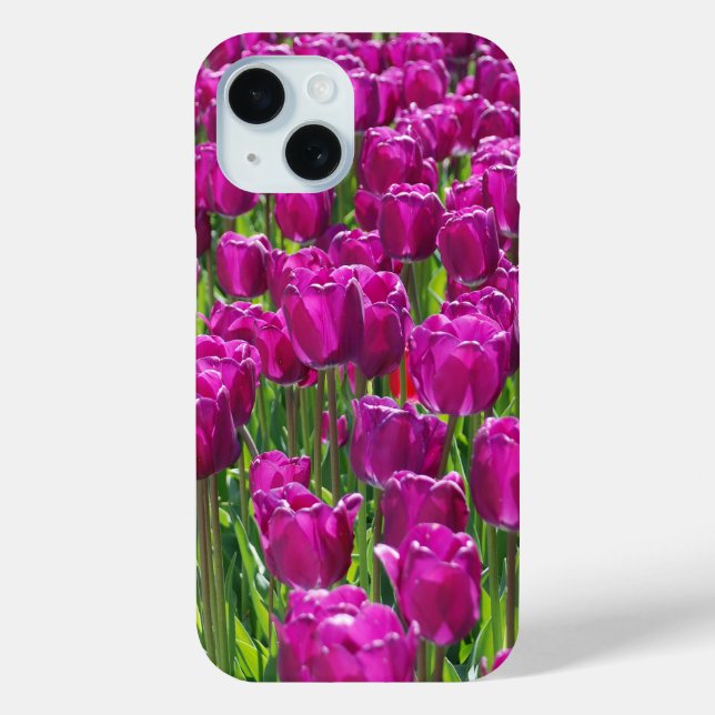Funda De Case-Mate Para iPhone Tulipanes morados (Reverso )