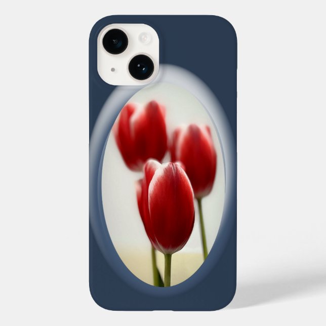 Funda De Case-Mate Para iPhone Tulipanes rojos (Reverso )