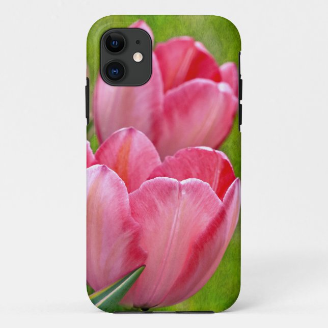 Funda De Case-Mate Para iPhone Tulipanes rosados (Reverso)