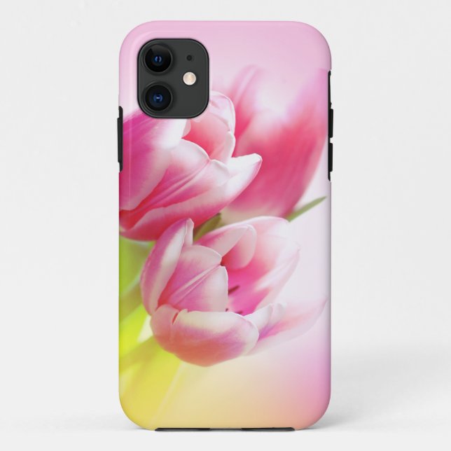 Funda De Case-Mate Para iPhone Tulipanes rosados preciosos (Reverso)