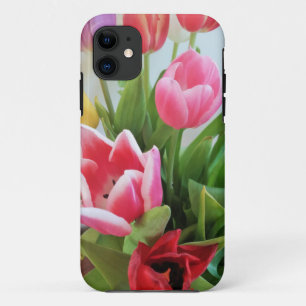 Funda Para iPhone 11 Tulipanes rosas, Bouquet de primavera floral, flor