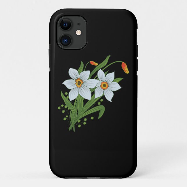 Funda De Case-Mate Para iPhone Tulipanes y Flores de Narcisos (Reverso)