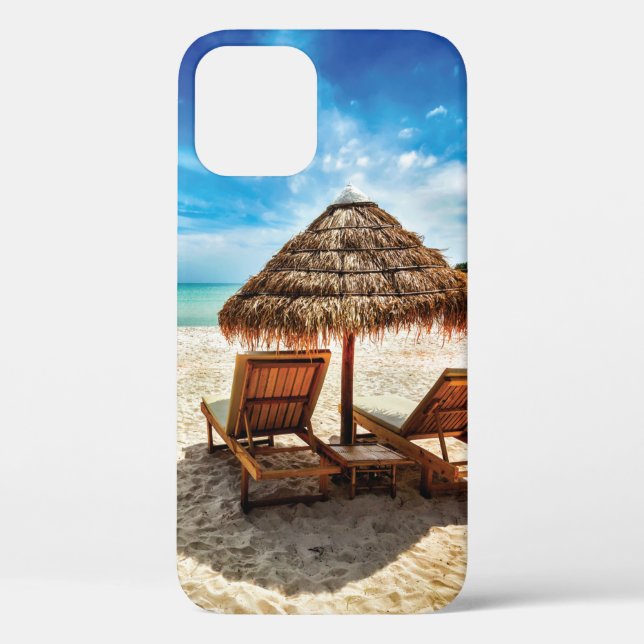 Funda De Case-Mate Para iPhone Tumbonas en la playa (Reverso )