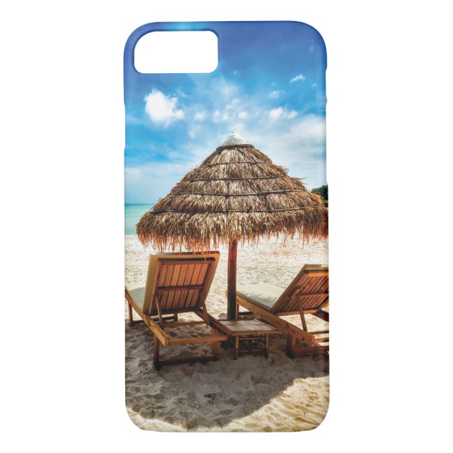 Funda De Case-Mate Para iPhone Tumbonas en la playa (Reverso)