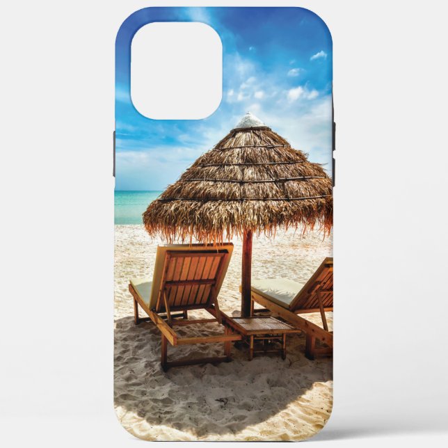 Funda De Case-Mate Para iPhone Tumbonas en la playa (Reverso )