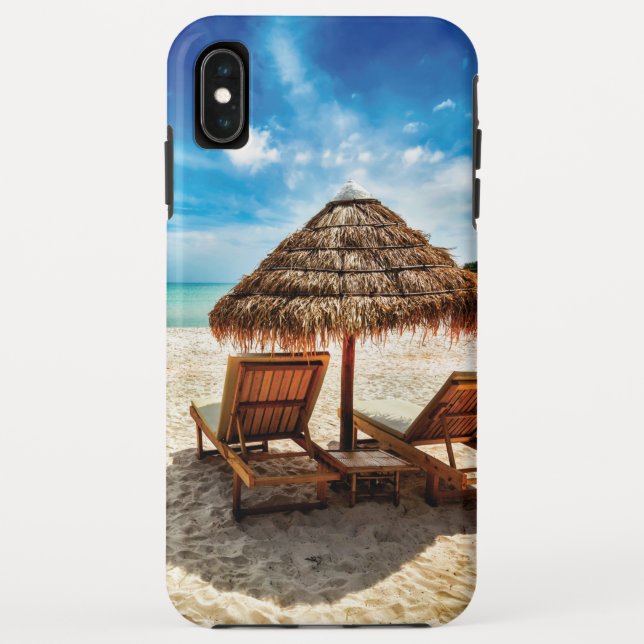Funda De Case-Mate Para iPhone Tumbonas en la playa (Reverso)