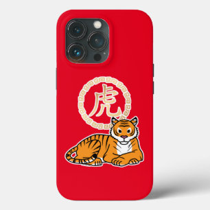 Funda Para iPhone 13 Pro Tumulto lunar chino: Tiger zodiac afortunado