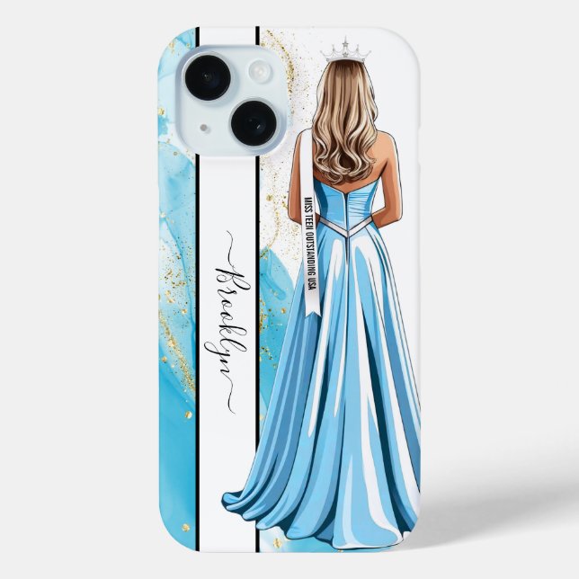 Funda De Case-Mate Para iPhone Turqoise Dreams Pageant Portrait Blonde (Reverso )