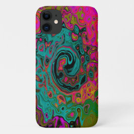 Funda Para iPhone 11 Turquesa alucinante remolino líquido abstracto ret