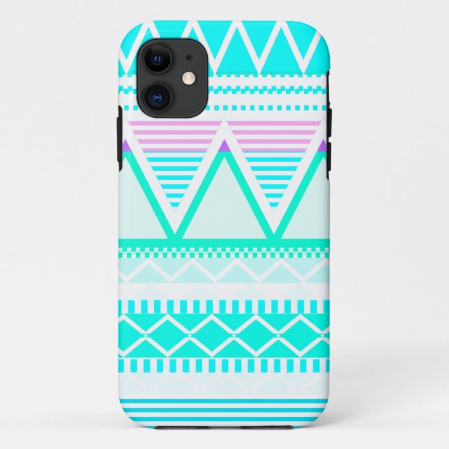 Funda De Case-Mate Para iPhone Turquesa brillante tribal (Reverso)