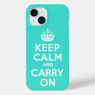 Funda Para iPhone 15 Turquesa mantener la calma y continuar