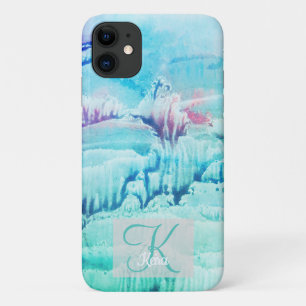 Funda Para iPhone 11 Turquesa Monogramada Giral Personalizada