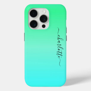 Funda Para iPhone 15 Pro Turquesa neón y verde