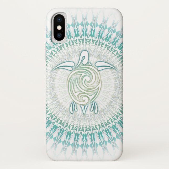 Funda De Case-Mate Para iPhone Turquesa Y Mandala Animal (Reverso)