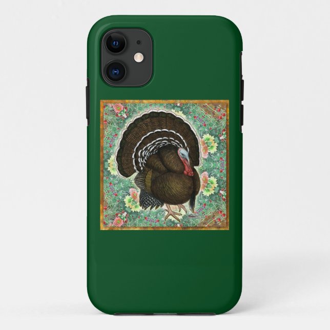 Funda De Case-Mate Para iPhone Turquía en los verdes (Reverso)