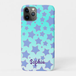 Funda Para iPhone 11 Pro Turquoise Ombre con diseño de estrella y personali