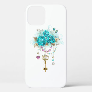 Funda Para iPhone 12 Turquoise Roses with Keys
