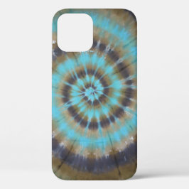 Funda Para iPhone 12 Turquoise Tie Dye Swirl