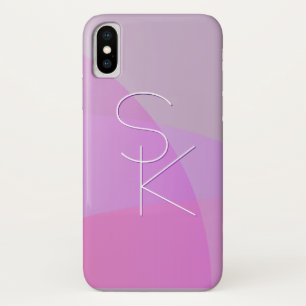 Funda Para iPhone X Tus iniciales superpuestas Geométrico rosa moder