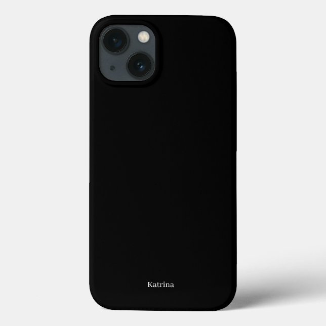 Funda De Case-Mate Para iPhone Typografía simple Nombre personalizado Blanco negr (Reverso)