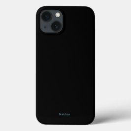 Funda Para iPhone 13 Typografía simple nombre personalizado negro Verde