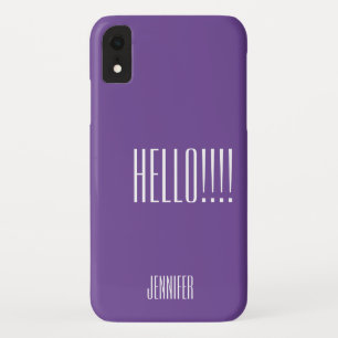 Funda Para iPhone XR Typografía simple Nombre púrpura