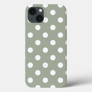 Funda Para iPhone 13 U elige el color de fondo Polka puntos blancos
