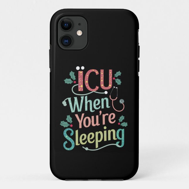 Funda De Case-Mate Para iPhone UCI cuando estás durmiendo Navidades de enfermería (Reverso)