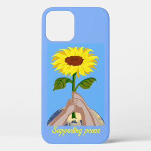 Funda Para iPhone 12 Ucrania "amarillo azul" girasol paz colorido