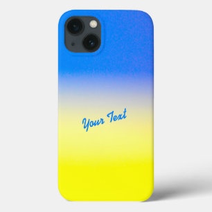 Funda Para iPhone 13 Ucrania azul y amarilla inspiró texto personalizad