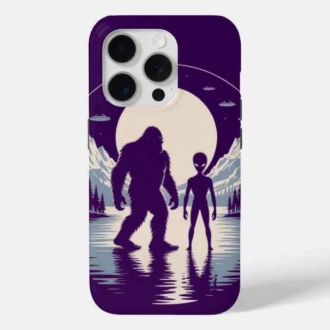 Funda De Case-Mate Para iPhone UFO Cryptid Paranormal Bigfoot Alien Encounter (Reverso )