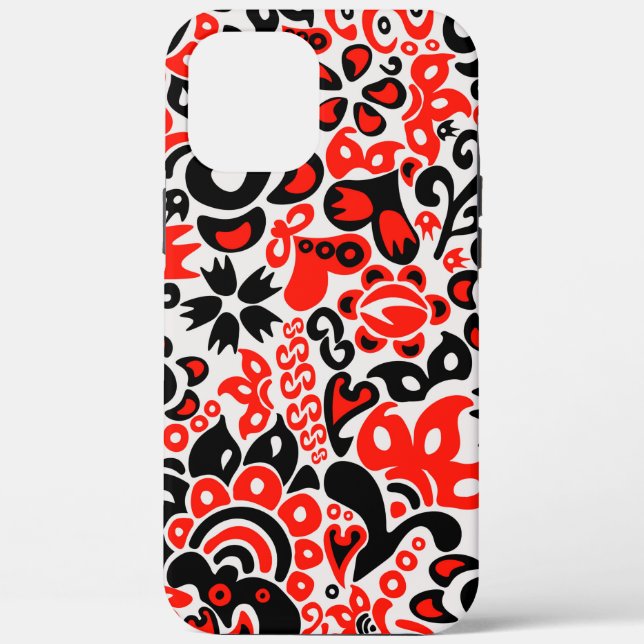 Funda De Case-Mate Para iPhone Ukrainian ethnic folk art floral pattern absrtact  (Reverso )