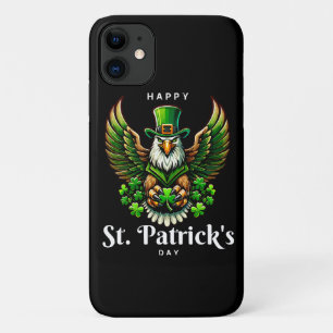 Funda Para iPhone 11 un águila con sombrero de duende verde