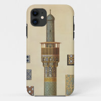 Un alminar y detalles de cerámica de la mezquita