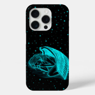 Funda Para iPhone 15 Pro Un ángel dormido de diseño negro y verde