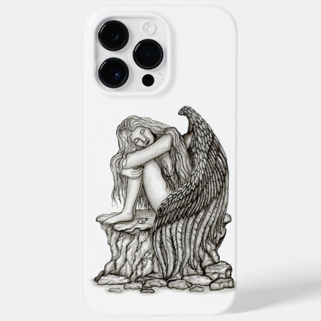 Funda De Case-Mate Para iPhone Un ángel dormido en la piedra (Reverso)