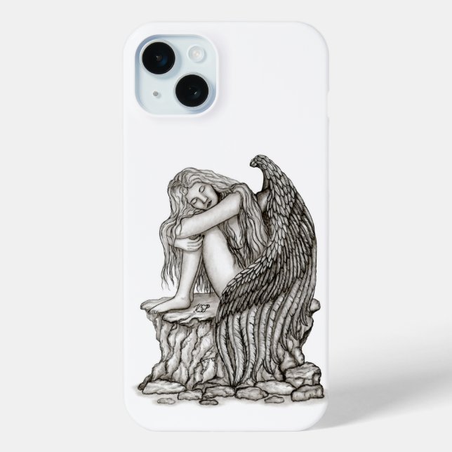 Funda De Case-Mate Para iPhone Un ángel dormido en la piedra (Reverso )