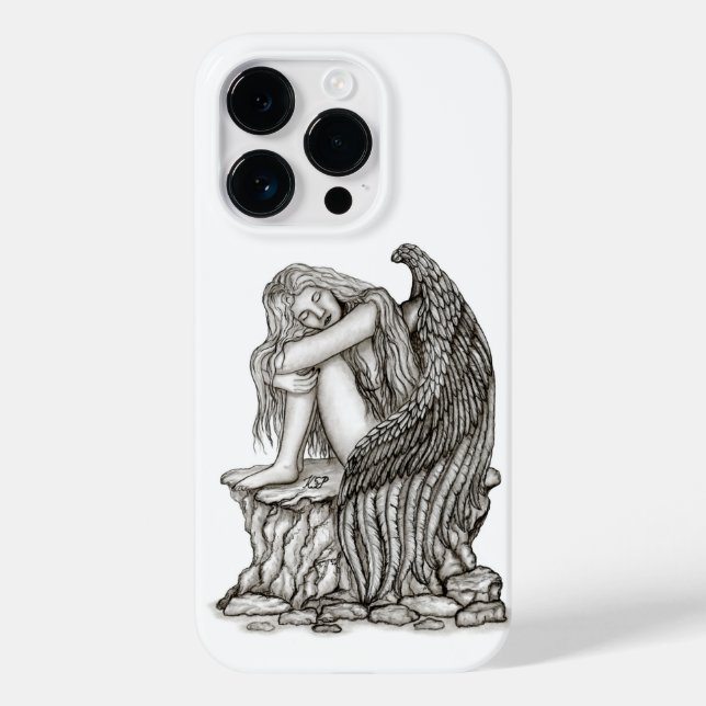 Funda De Case-Mate Para iPhone Un ángel dormido en la piedra (Reverso )