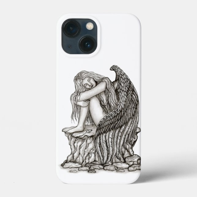 Funda De Case-Mate Para iPhone Un ángel dormido en la piedra (Reverso )