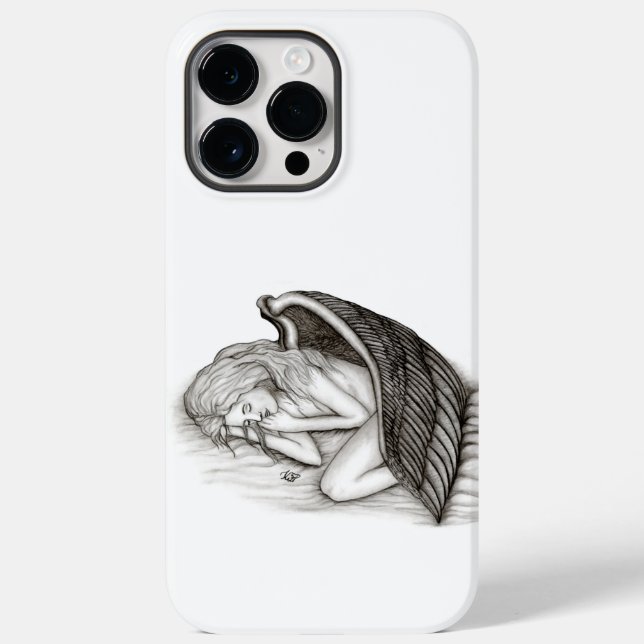 Funda De Case-Mate Para iPhone Un ángel dormido, negro y blanco (Reverso )