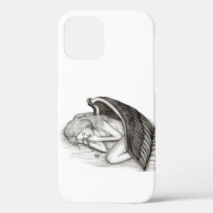 Funda Para iPhone 12 Pro Un ángel dormido, negro y blanco